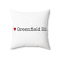 I Heart Greenfield Hill. Spun Polyester Square Pillow
