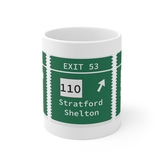 Vintage Merritt Parkway Exit 53 Sign Mug 11oz