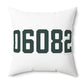 06082 Enfield Connecticut Zip Code Polyester Square Pillow