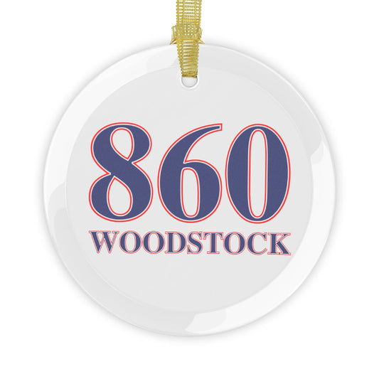 860 Woodstock Red, White & Blue Glass Ornaments