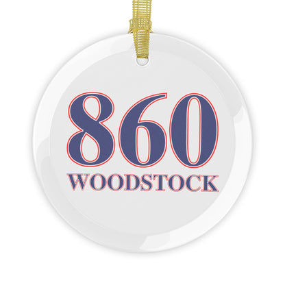 860 Woodstock Red, White & Blue Glass Ornaments