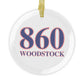 860 Woodstock Red, White & Blue Glass Ornaments