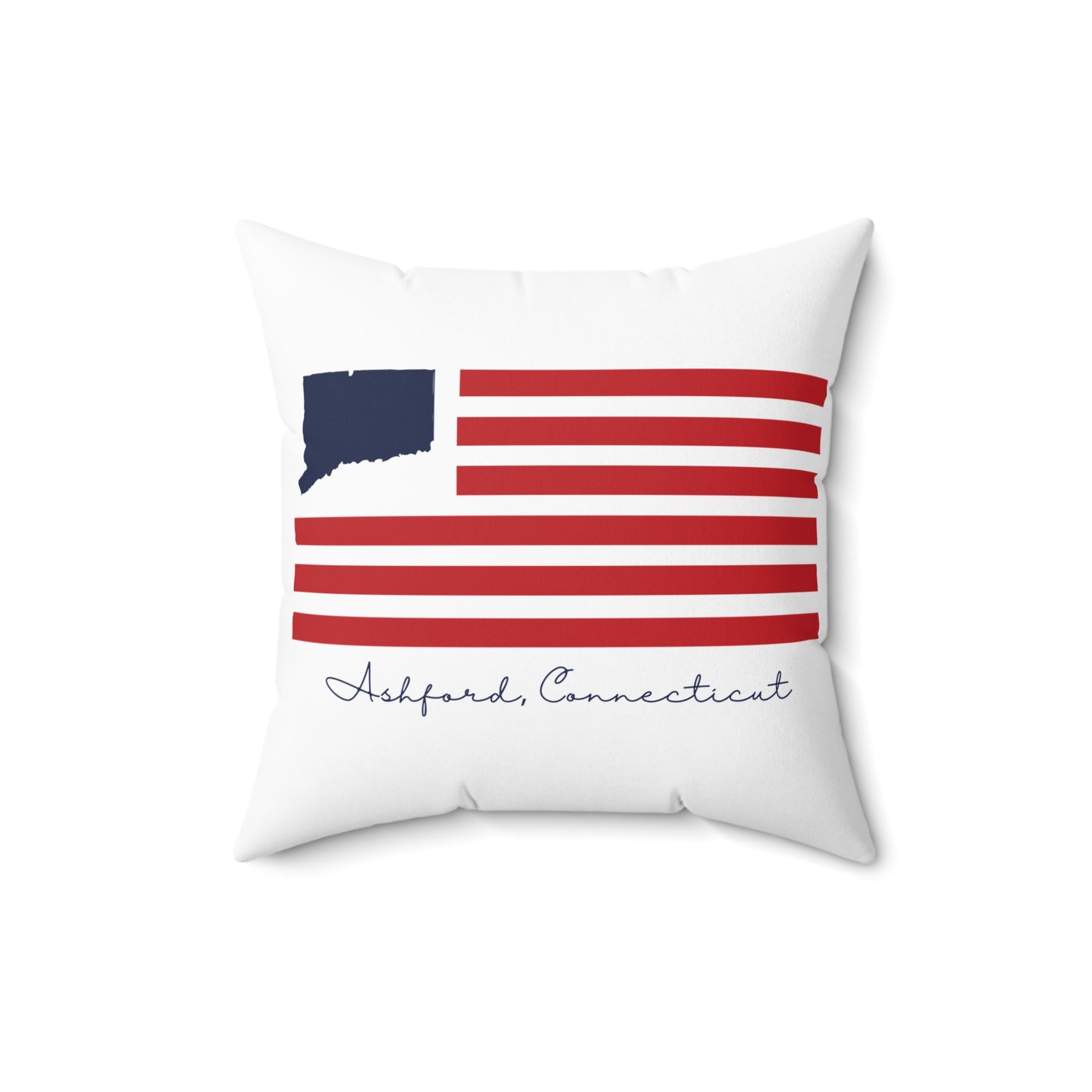 Ashford Connecticut Flag Spun Polyester Square Pillow