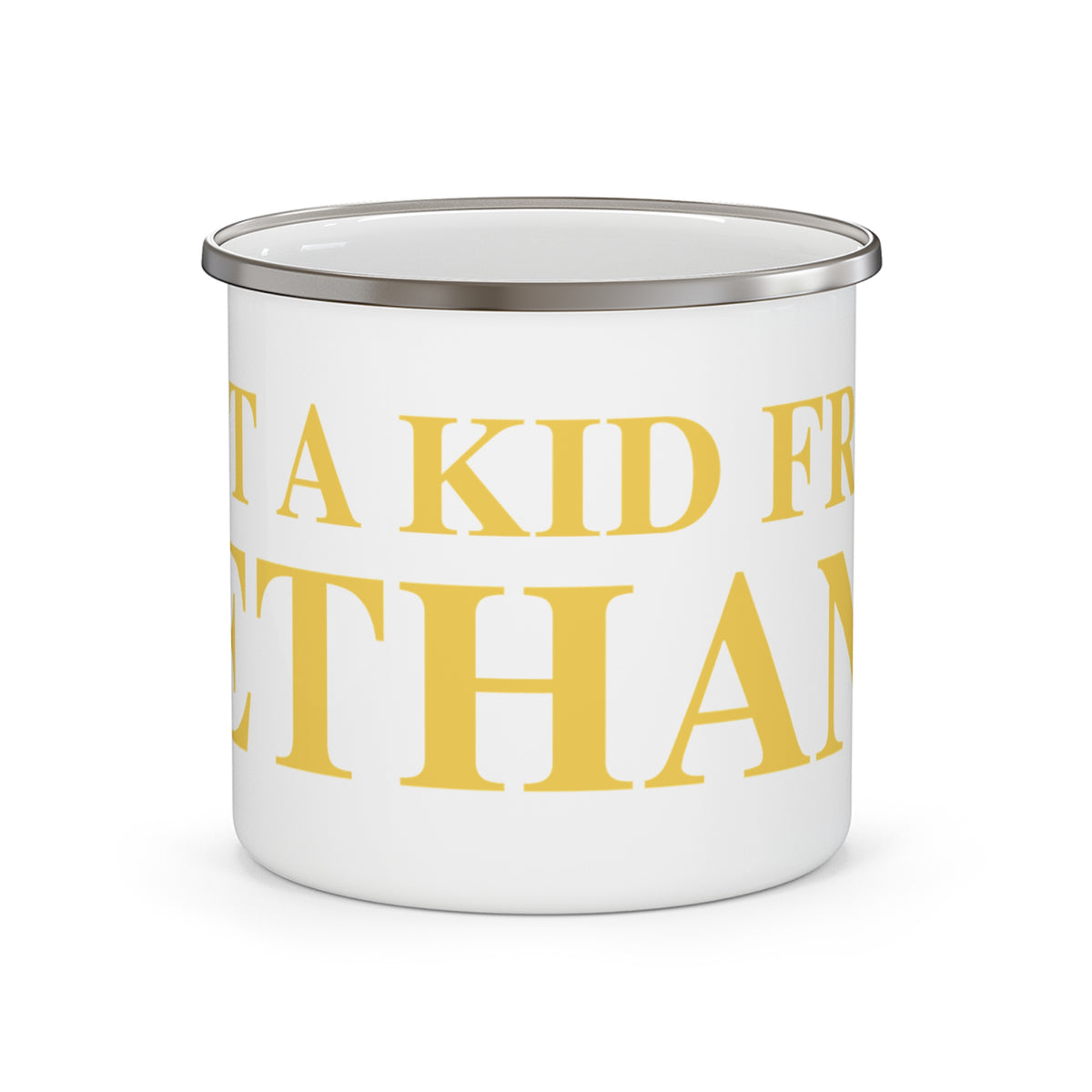 Just a kid from Bethany Enamel Camping Mug