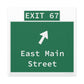 Vintage WCP Exit 67 Sign Matte Canvas, Stretched, 1.25"