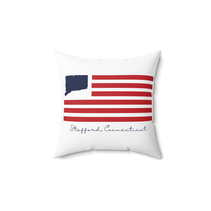 Stafford Connecticut Flag Spun Polyester Square Pillow