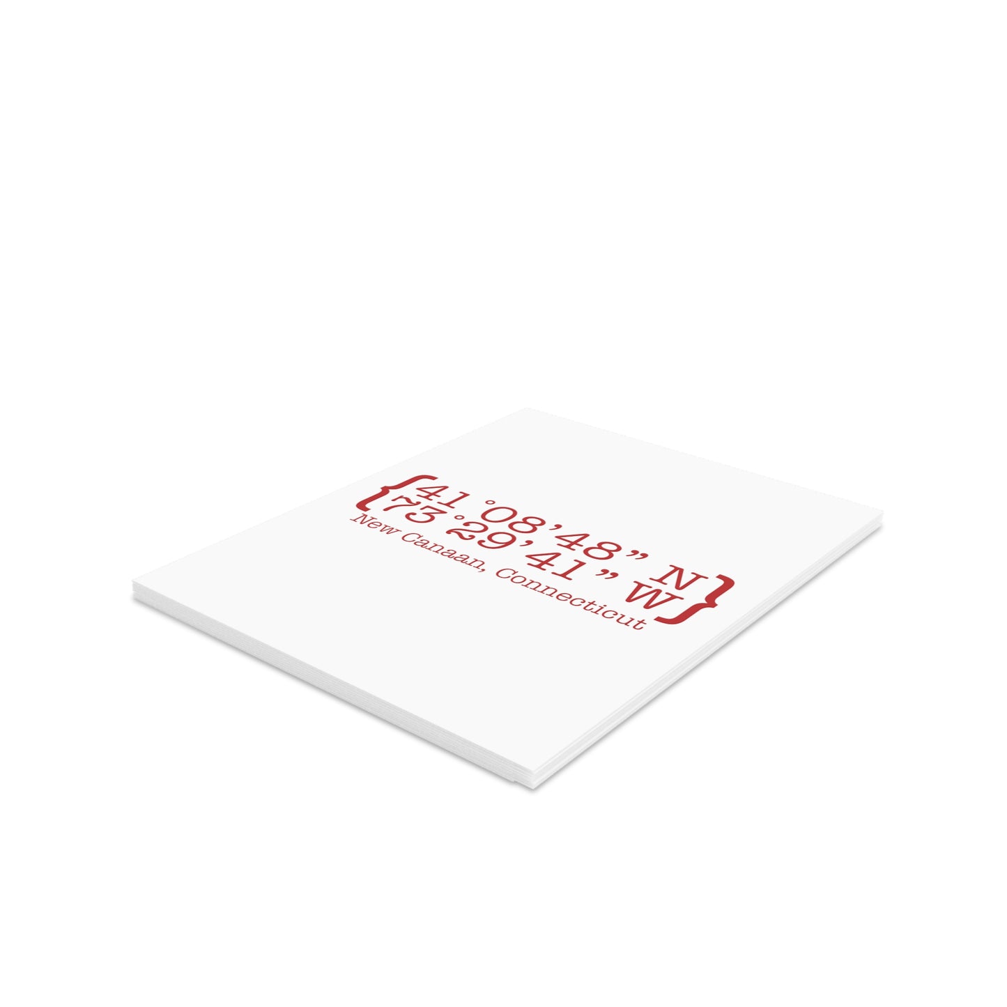 New Canaan Coordinates Greeting Cards