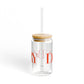 41 Tilt Danbury Glass Can with Straw and Lid, 16oz