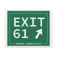 Vintage Exit 61 WCP Sign Matte Canvas, Stretched, 1.25"