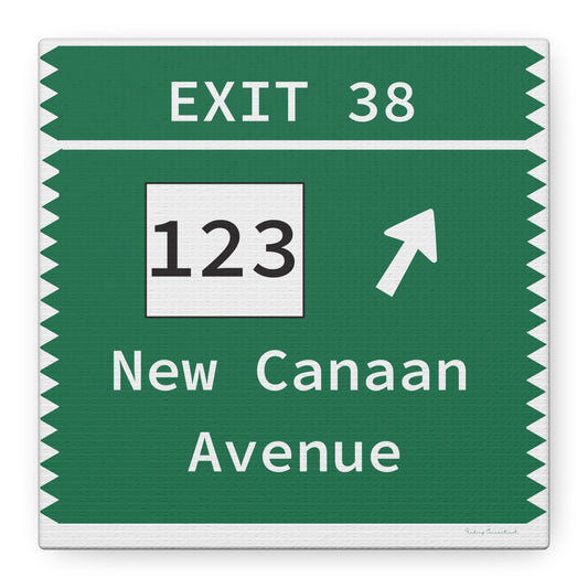 Vintage Merritt Parkway Exit 38 Sign Matte Canvas, Stretched, 1.25"