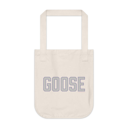 Goose Zip Code - Gray & Purple Organic Canvas Tote Bag