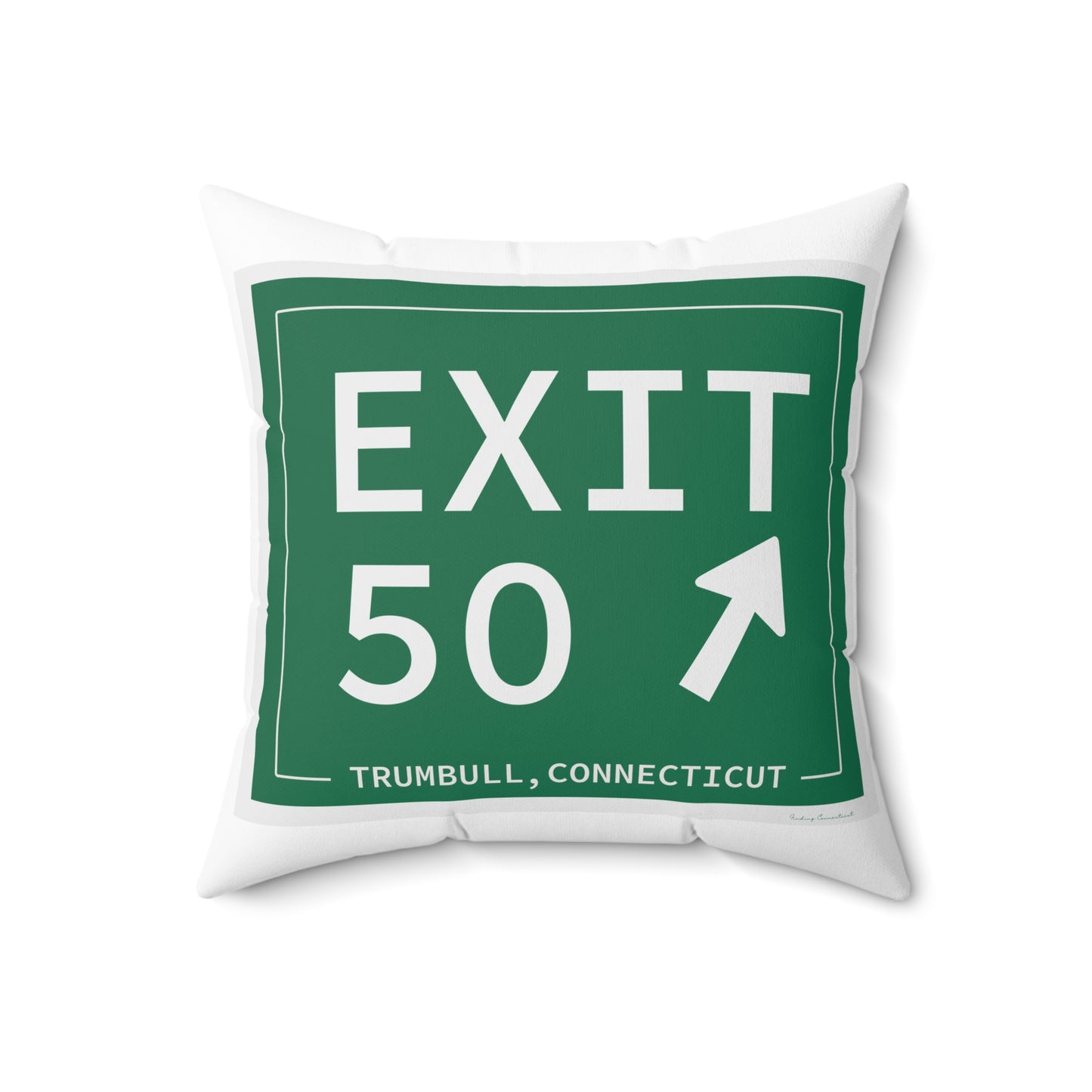 Vintage Exit 50  Merritt Parkway Sign Spun Polyester Square Pillow