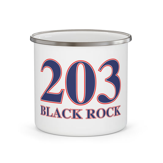 203 Black Rock Red White & Blue Enamel Camping Mug
