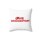 Love Bridgeport Spun Polyester Square Pillow