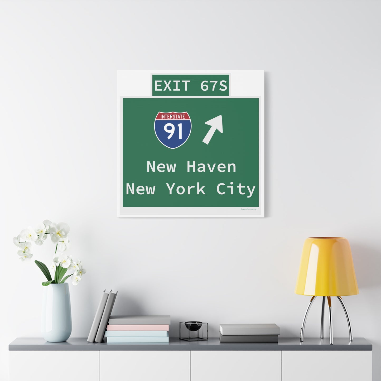 Vintage WCP Exit 67S Sign Matte Canvas, Stretched, 1.25"