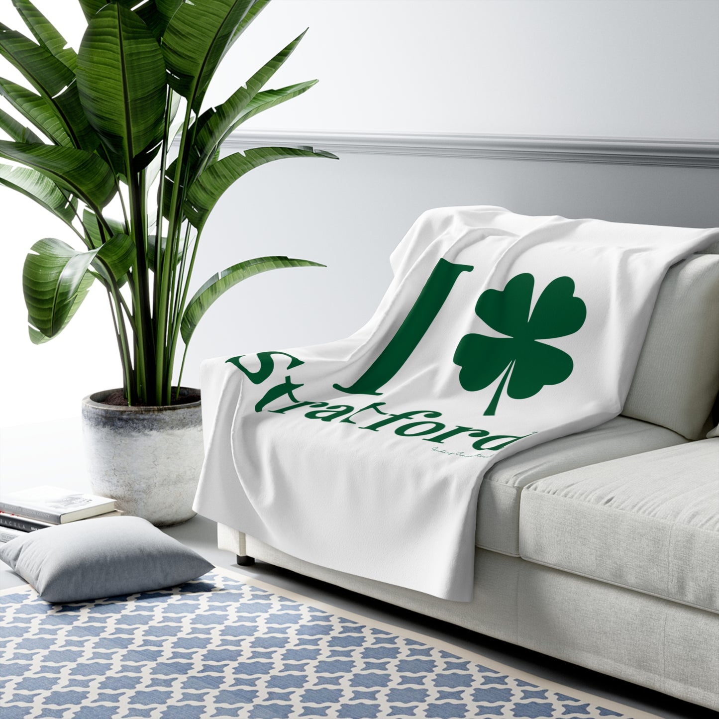 I Clover Stratford Sherpa Fleece Blanket