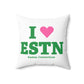 I Heart ESTN Spun Polyester Square Pillow
