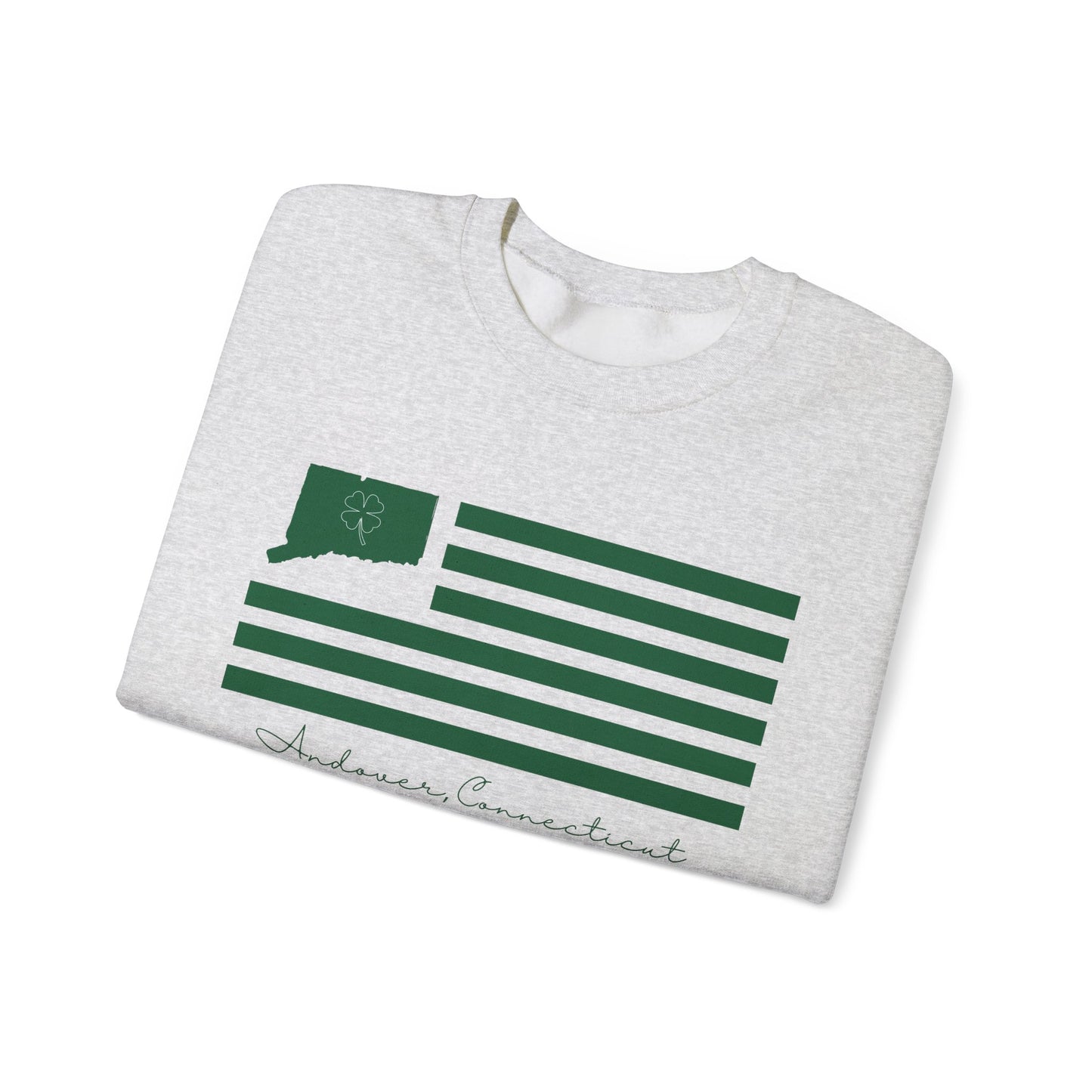 Andover Connecticut St. Patrick’s Day Flag Unisex Heavy Blend™ Crewneck Sweatshirt