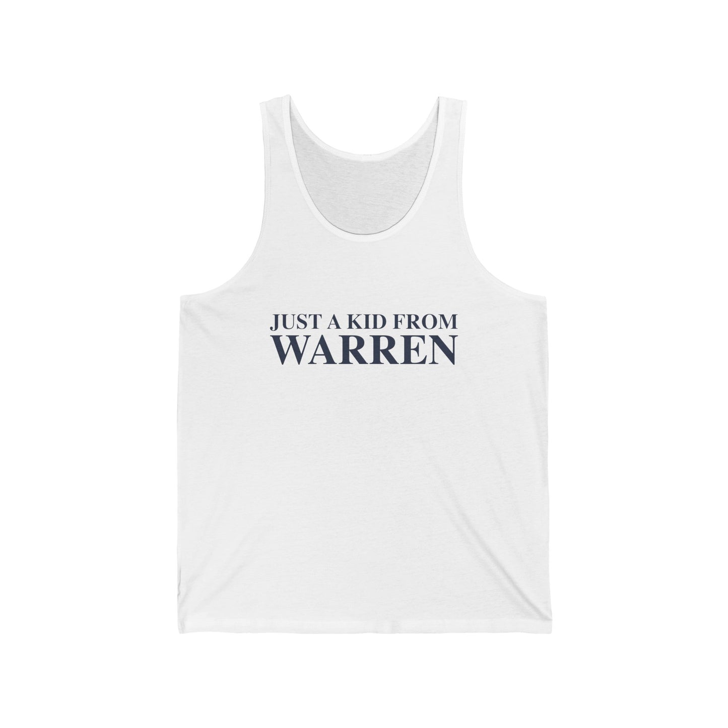 Just a kid from Warren Unisex Jersey Tank Top