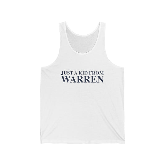 Just a kid from Warren Unisex Jersey Tank Top
