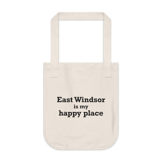 East Windsor is My Happy Place Organic Canvas Tote Bag