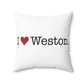 I Heart Weston. Spun Polyester Square Pillow