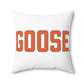 Goose Zip Code Orange & Green Spun Polyester Square Pillow