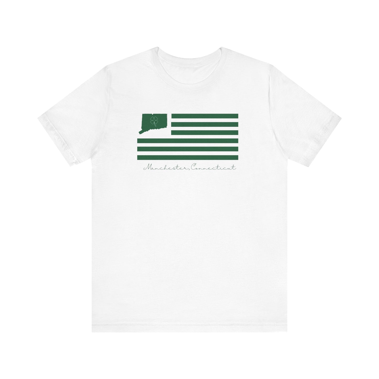 Manchester Connecticut St Patrick’s Day Flag Unisex Jersey Short Sleeve T-Shirt