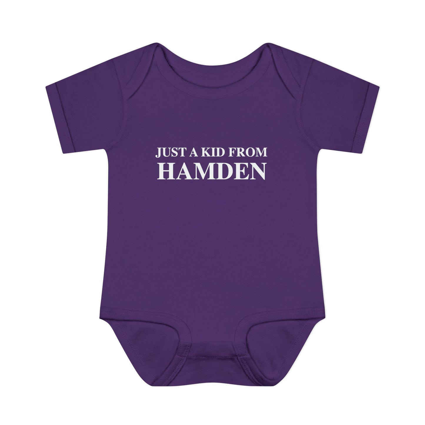 Just a kid from Hamden Infant Baby Rib Bodysuit