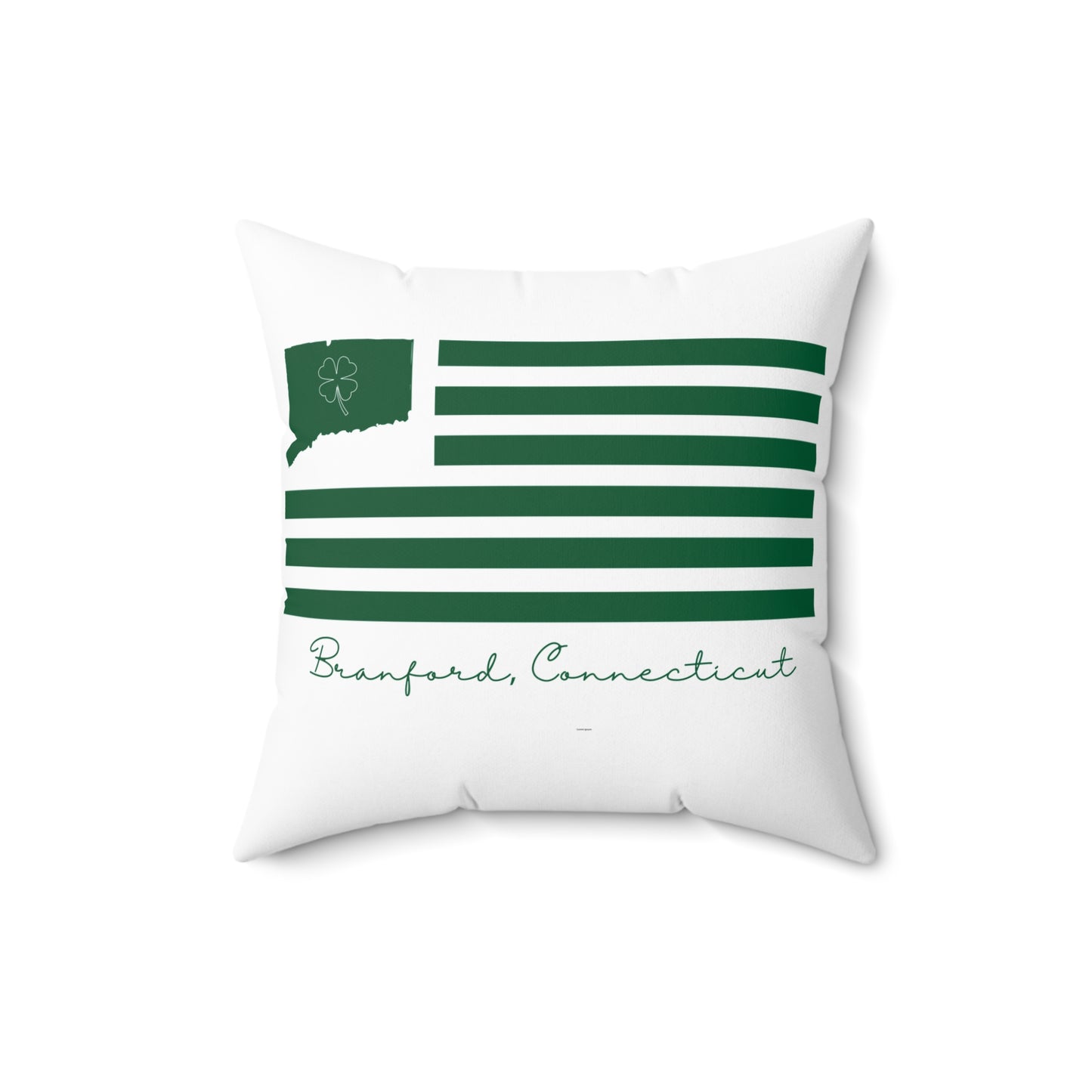 Branford Connecticut St. Patrick’s Day Flag Spun Polyester Square Pillow