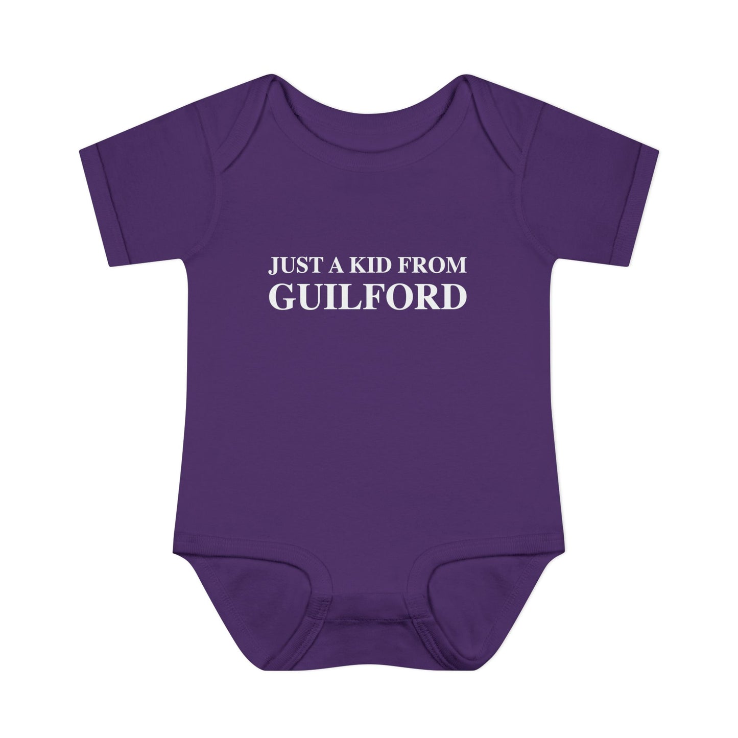Just a kid from Guilford Infant Baby Rib Bodysuit