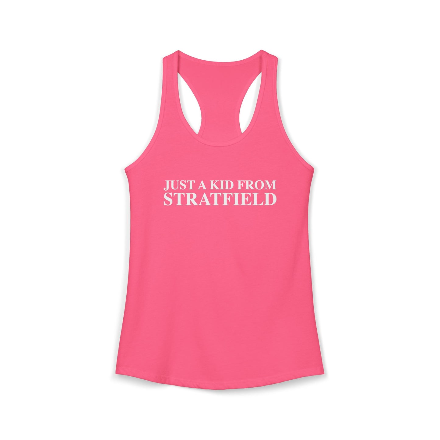 Just a kid from Stratfield Women's Ideal Racerback Tank Top