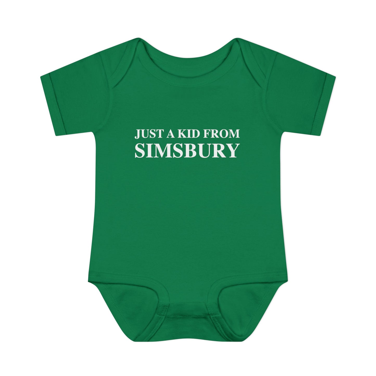 Just a kid from Simsbury Infant Baby Rib Bodysuit