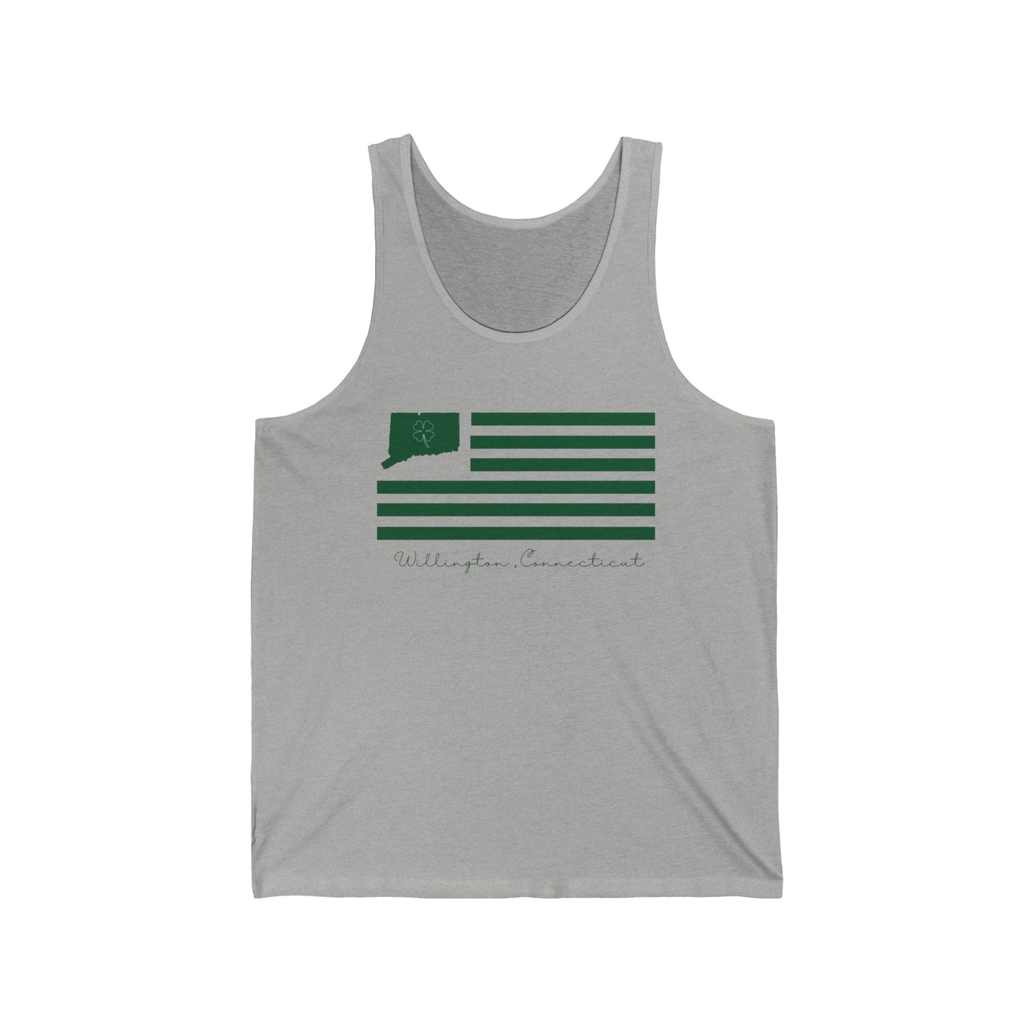 Willington Connecticut St. Patrick’s Day Flag Unisex Jersey Tank Top