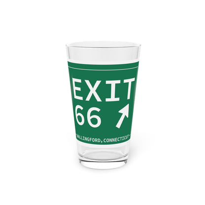 Vintage Exit 66 WCP Sign Pint Glass, 16oz