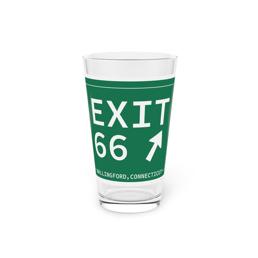 Vintage Exit 66 WCP Sign Pint Glass, 16oz