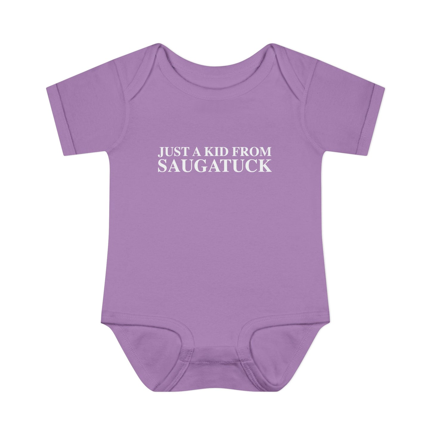 Just a kid from Saugatuck Infant Baby Rib Bodysuit