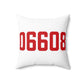 06608 Bridgeport Connecticut Zip Code Spun Polyester Square Pillow