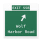 Vintage WCP Exit 55B Sign Matte Canvas, Stretched, 1.25"