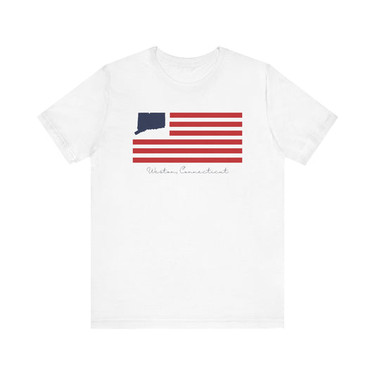 Weston Connecticut Flag Unisex Jersey Short Sleeve T-Shirt