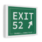 Vintage Exit 52  Merritt Parkway Sign Matte Canvas, Stretched, 1.25"