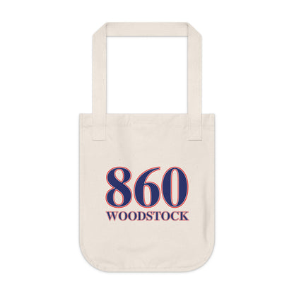 860 Woodstock Red, White & Blue Organic Canvas Tote Bag