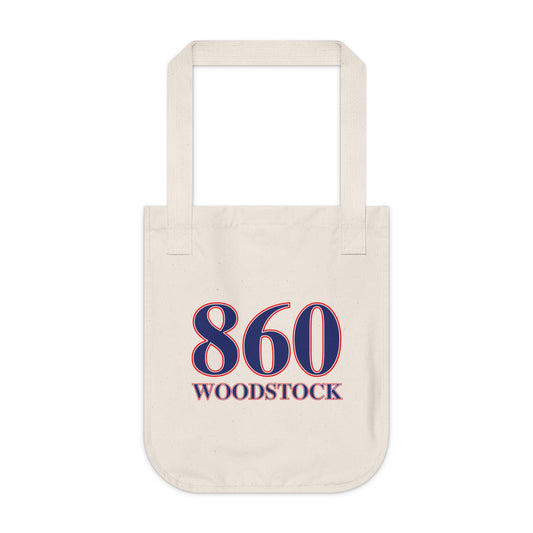 860 Woodstock Red, White & Blue Organic Canvas Tote Bag