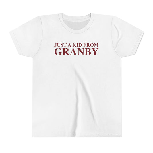 Just a kid from Granby Youth Short Sleeve T-Shirt
