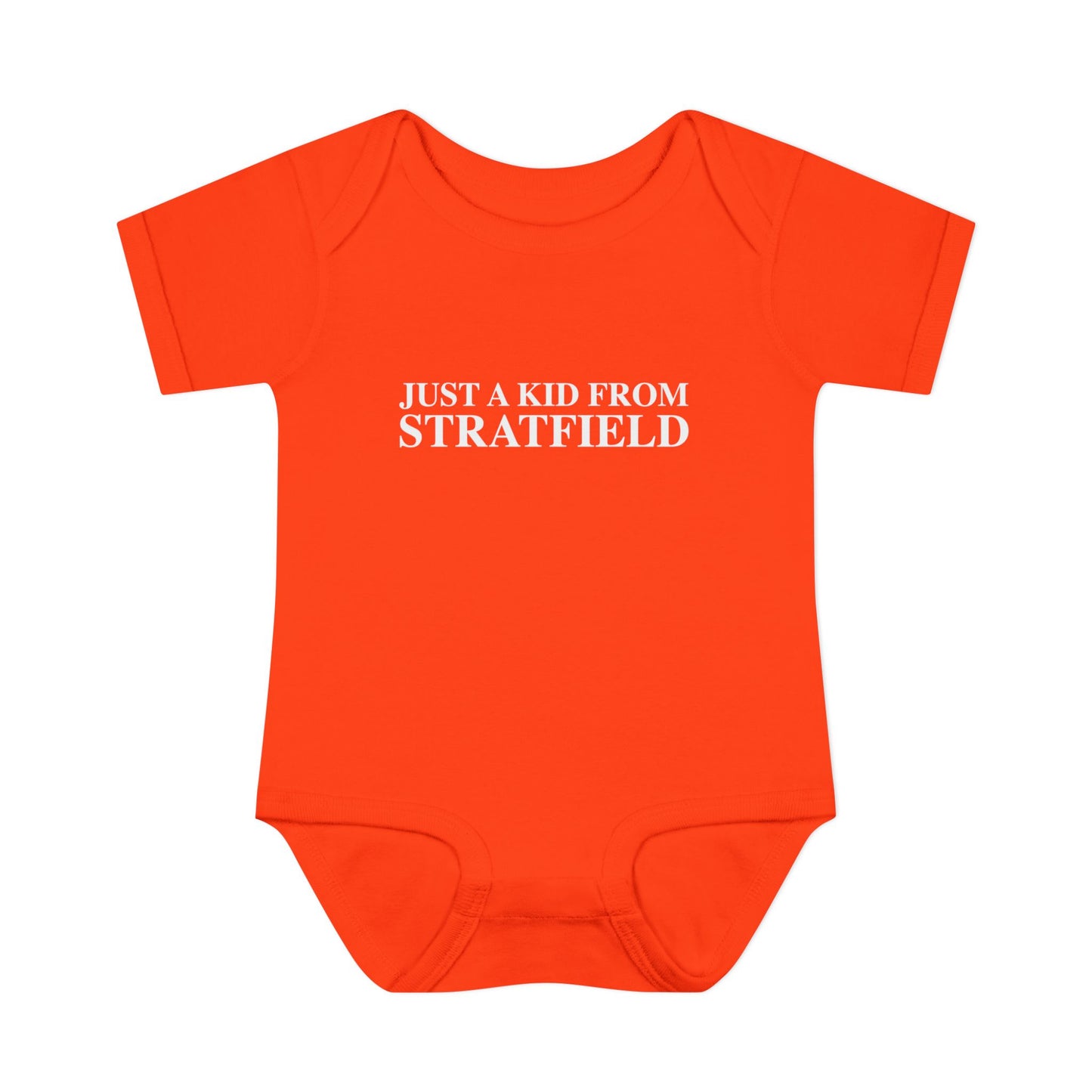 Just a kid from Stratfield Infant Baby Rib Bodysuit