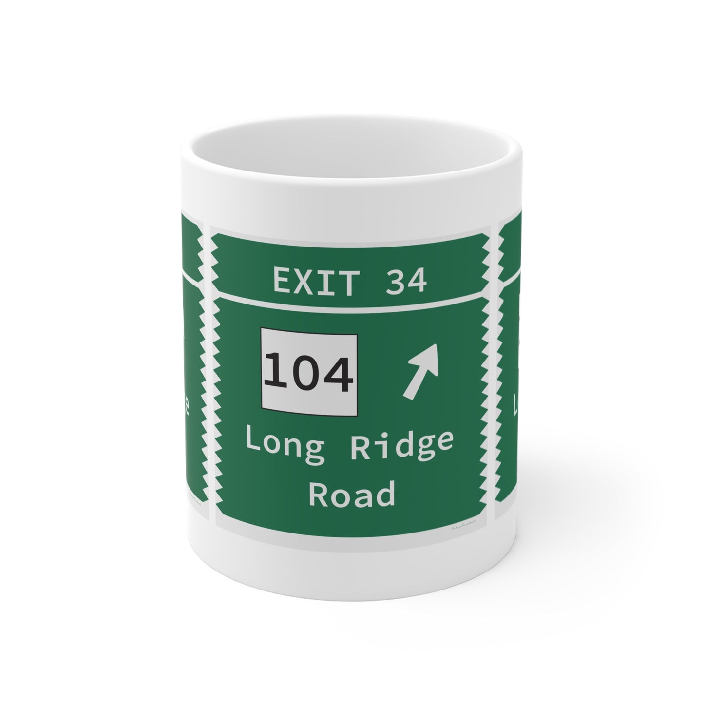 Vintage Merritt Parkway Exit 34 Sign Mug 11oz