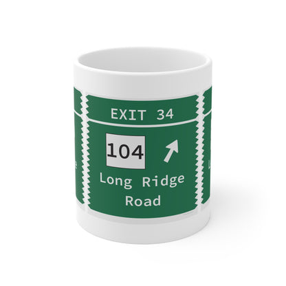 Vintage Merritt Parkway Exit 34 Sign Mug 11oz