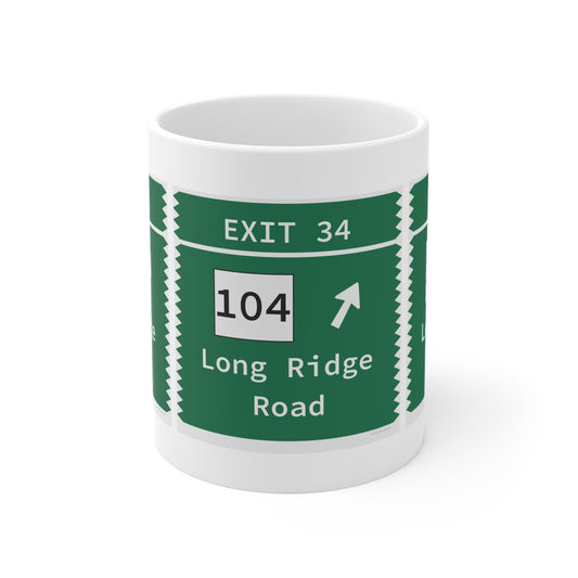 Vintage Merritt Parkway Exit 34 Sign Mug 11oz