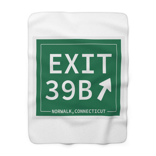 Vintage Exit 39B Merritt Parkway Sign Sherpa Fleece Blanket