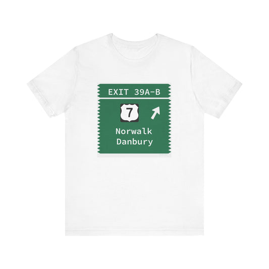 Vintage Merritt Parkway Exit 39 A-B Sign Unisex Jersey Short Sleeve T-Shirt